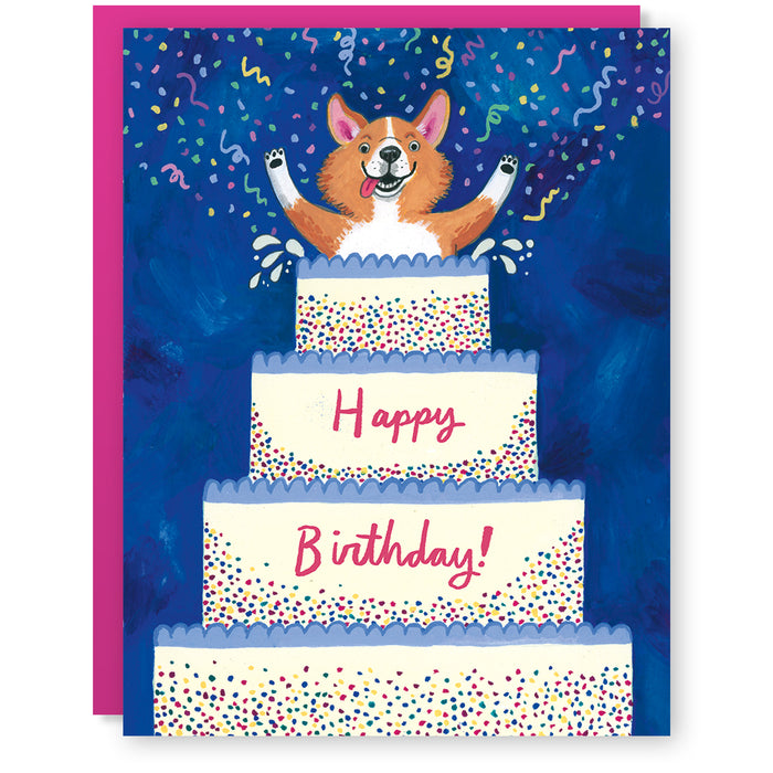 Corgi Birthday Surprise Card