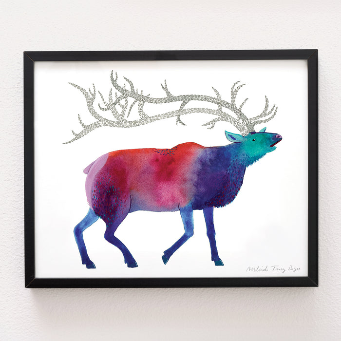 Aurora Elk Print