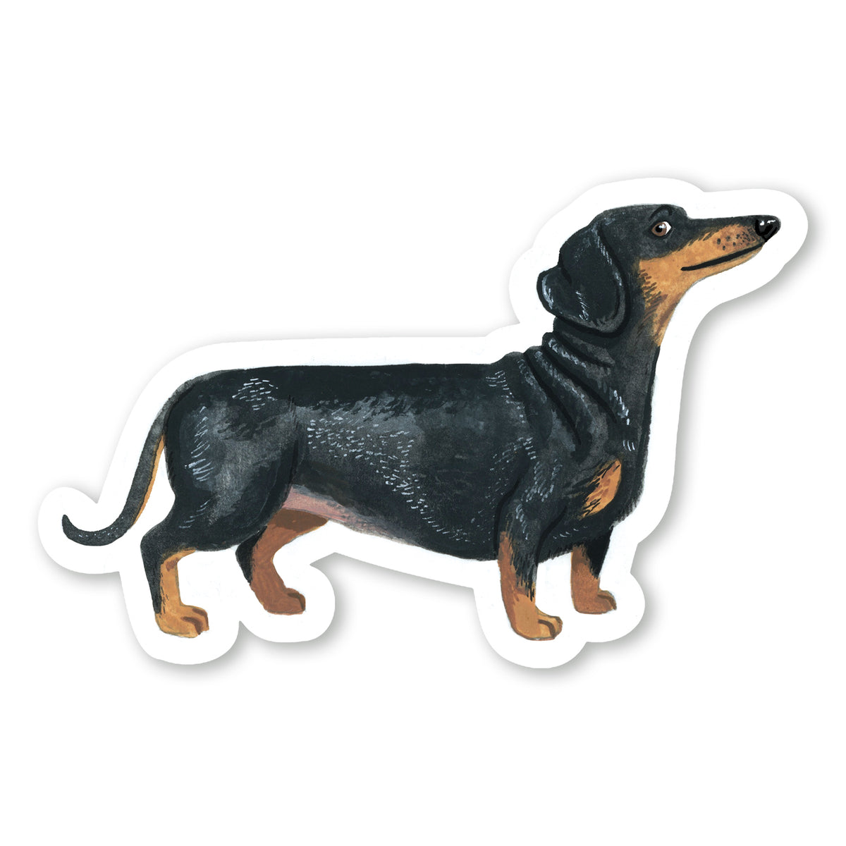 Black Dachshund Sticker — Party Mouse Studio