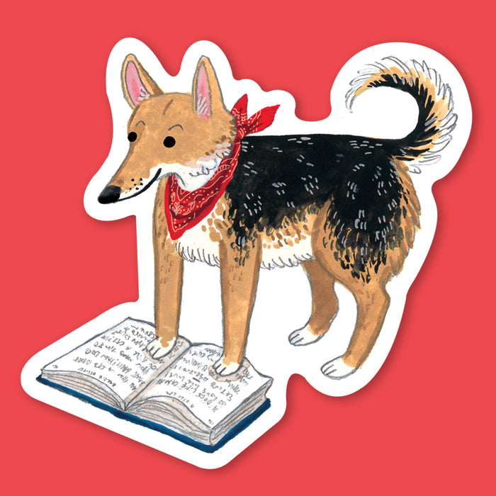 Book Dog Sticker