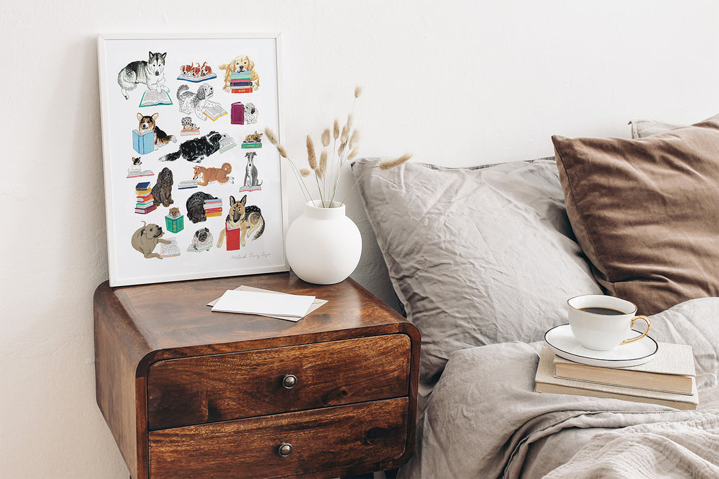 Books & Dogs Print