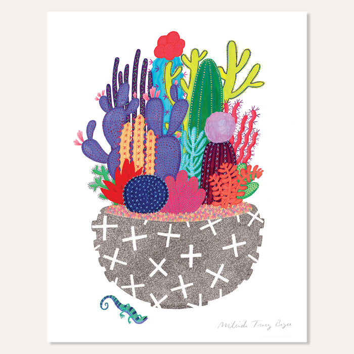 Cactus Lizard Print