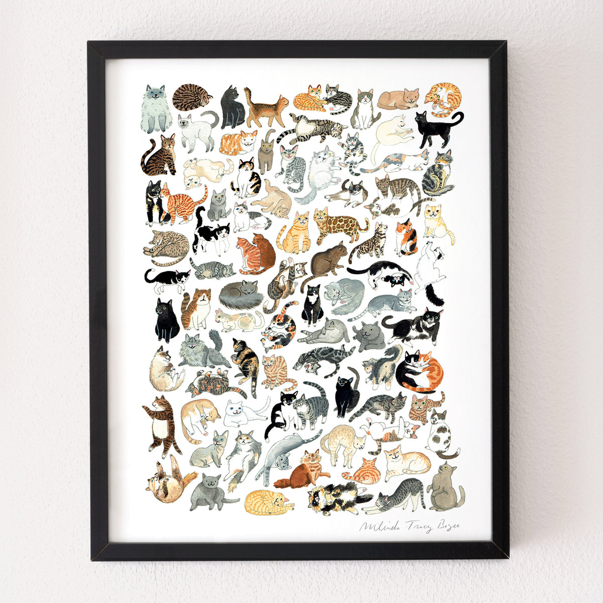 Cat Clutter Art Print by Party Mouse Studio