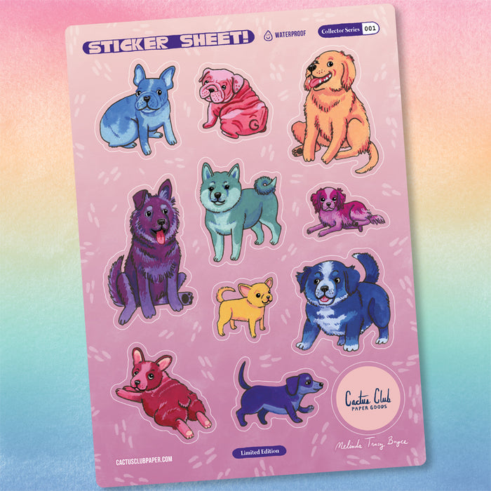 Color Puppies Sticker Sheet