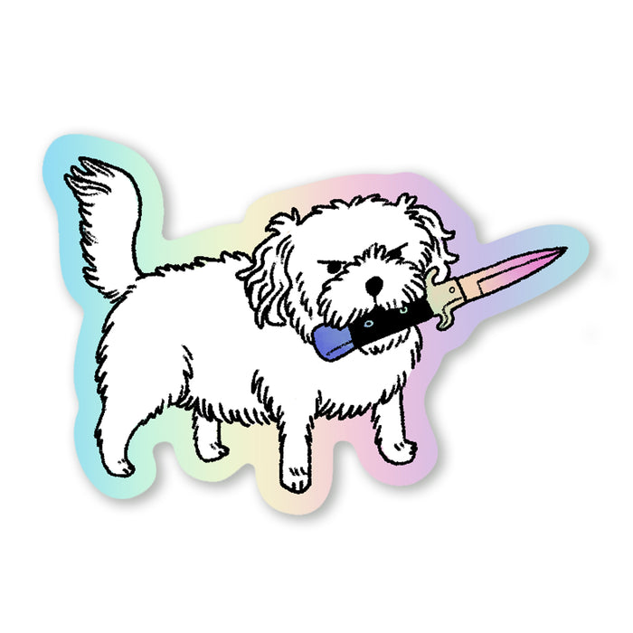 Dog & Switchblade Sticker