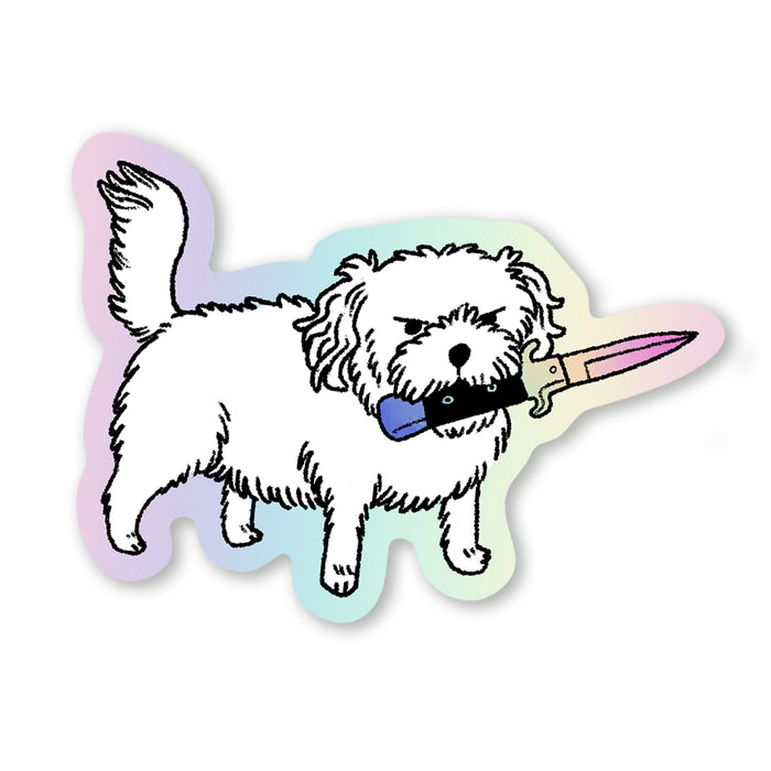 Dog & Switchblade Sticker