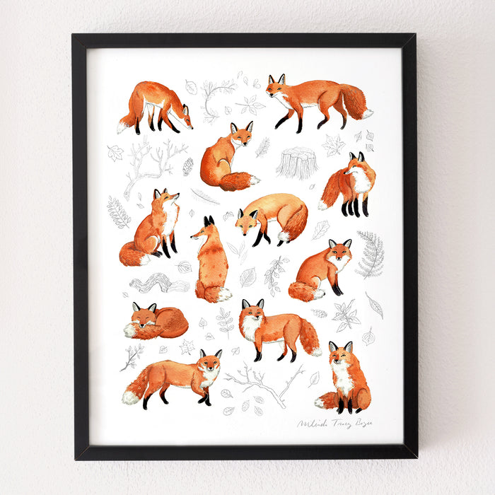 Foxes & Foliage Print