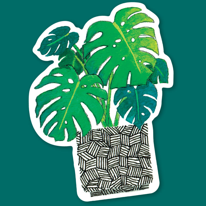Monstera Printable Sticker Monstera Sticker by Party Mouse Studio