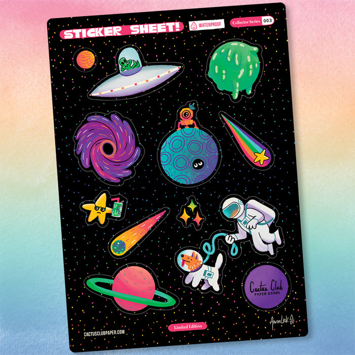 Neon Outer Space Sticker Sheet