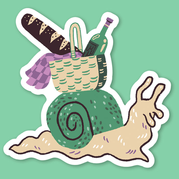 Picnic Snail Sticker