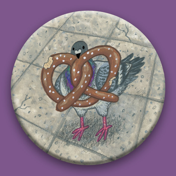 Pigeon & Pretzel Magnet