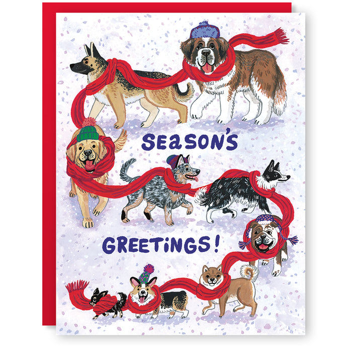 Scarf Dogs Holiday Card
