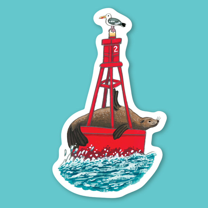 Sea Lion Bouy Sticker