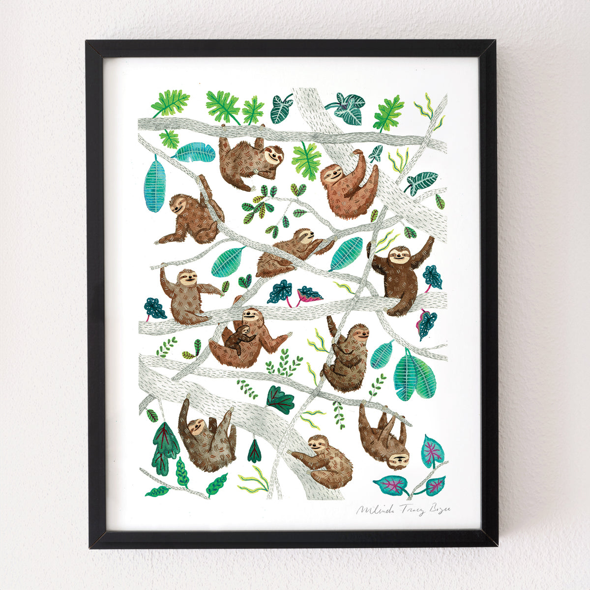 Sloth Squad Art Print by Party Mouse Studio