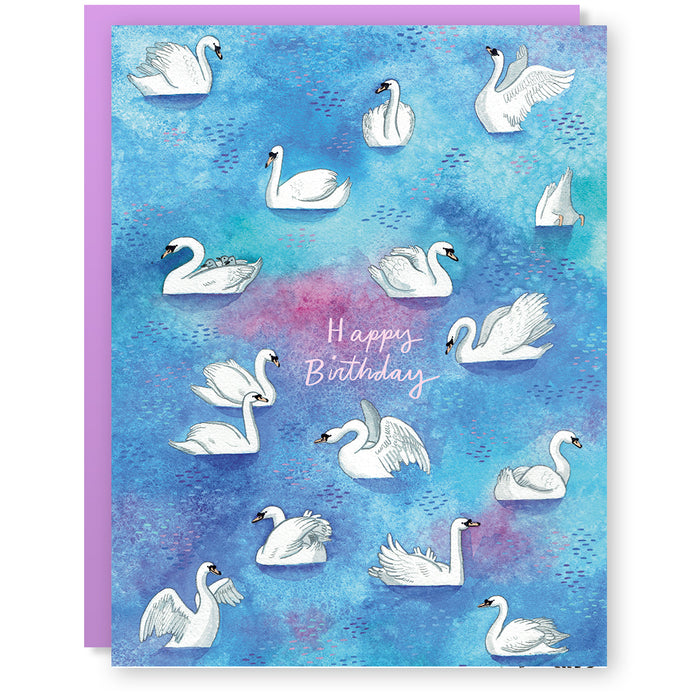 Birthday Swans Card
