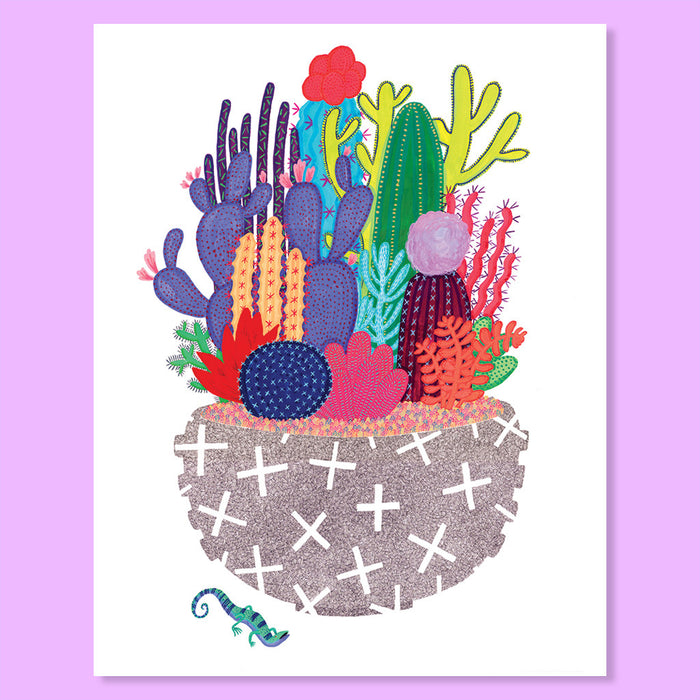 Cactus Lizard Print