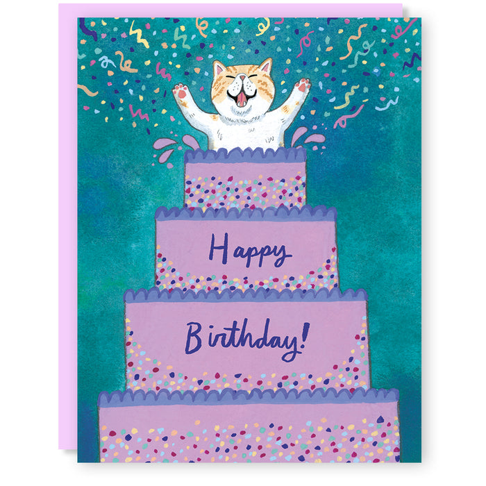 Cat Birthday Surprise Card