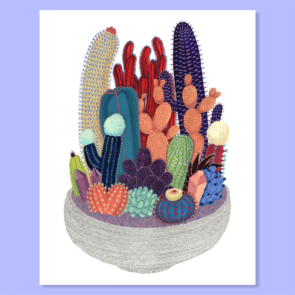 Crystal Cactus Print 11 x 14 inches