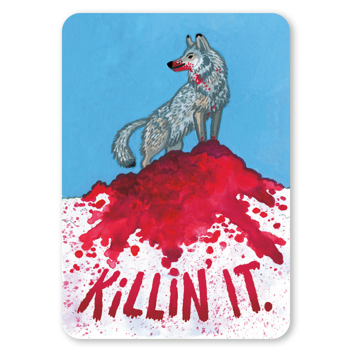 Killin' It Wolf Sticker