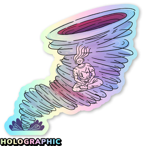 Meditation Holographic Sticker